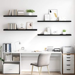 vidaXL Wandschappen zwevend 4 st 120x23,5x3,8 cm MDF zwart