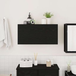 vidaXL Badkamerwandkast 80x25x40 cm bewerkt hout zwart