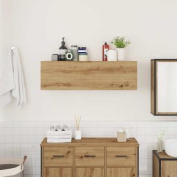 vidaXL Badkamerwandkast 100x25x30cm bewerkt hout artisanaal eikenkleur