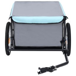 vidaXL Fietstrailer 65 kg grijs en blauw