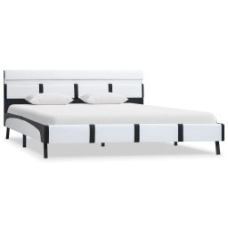 vidaXL Bedframe met LED kunstleer wit 160x200 cm