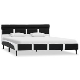 vidaXL Bedframe met LED kunstleer zwart 120x200 cm
