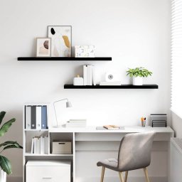 vidaXL Wandschappen zwevend 2 st 120x23,5x3,8 cm MDF hoogglans zwart