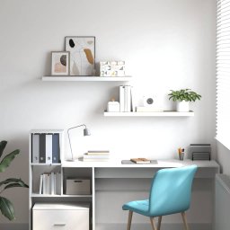 vidaXL Wandschappen zwevend 2 st 80x23,5x3,8 cm MDF eikenkleurig wit