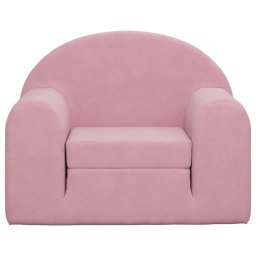 vidaXL Kinderslaapbank zacht pluche roze