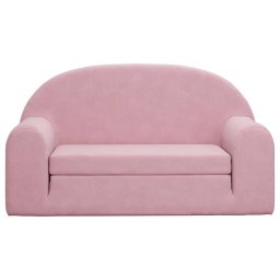 vidaXL Kinderslaapbank 2-zits zacht pluche roze