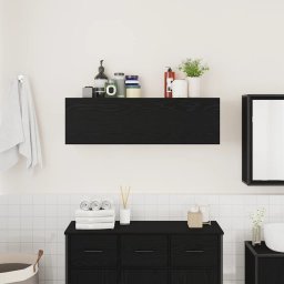 vidaXL Badkamerwandkast 100x25x30 cm bewerkt hout zwart