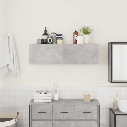 vidaXL Badkamerwandkast 100x25x30 cm bewerkt hout betongrijs