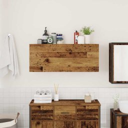 vidaXL Badkamerwandkast 100x25x40 cm bewerkt hout oud houtkleurig