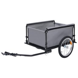 vidaXL Fietstrailer 65 kg grijs en oranje