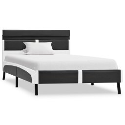 vidaXL Bedframe met LED kunstleer grijs 90x200 cm