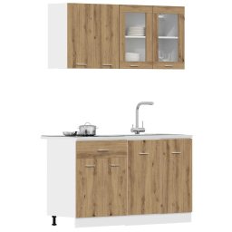 vidaXL 4-delige Keukenkastenset Lyon bewerkt hout artisanaal eikenkleurig