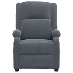 vidaXL Massagestoel fluweel donkergrijs