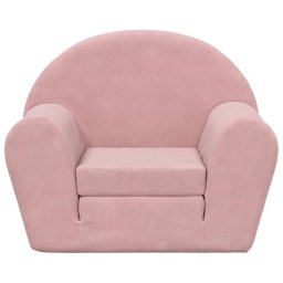 vidaXL Kinderslaapbank zacht pluche roze