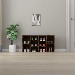 vidaXL Schoenenbank 103x30x55 cm bewerkt hout gerookt eikenkleurig