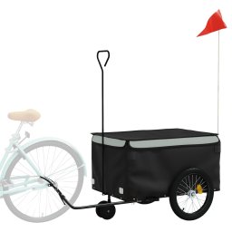 vidaXL Fietstrailer 30 kg ijzer zwart en grijs