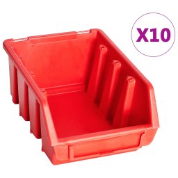 vidaXL 29-delige Opslagbakkenset met wandpanelen rood en zwart