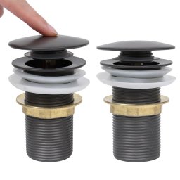 vidaXL Afvoer pop-up zonder overloop 6,4x6,4x9,1 cm grijs