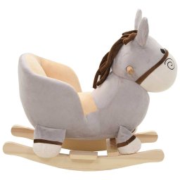 vidaXL Hobbeldier ezel met rugleuning 60x32x55 cm pluche grijs