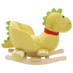 vidaXL Hobbeldier draak met rugleuning 60x32x53 cm pluche limegroen