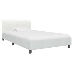 vidaXL Bedframe kunstleer wit 100x200 cm