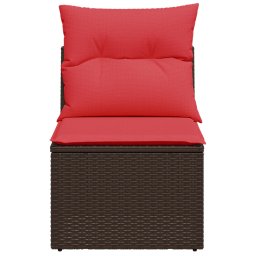 vidaXL | Tuin Sofa | met kussen Bruin 55 x 62 x 69 cm Poly rattan