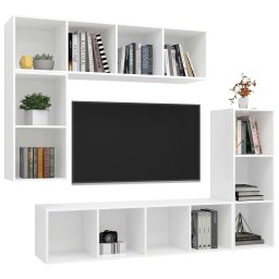 vidaXL 4-delige Tv-meubelset bewerkt hout wit