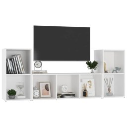 vidaXL 3-delige Tv-meubelset bewerkt hout wit