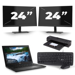 Dell Latitude 7490 - Intel Core i7-8e Generatie - 14 inch - 8GB RAM - 256GB SSD - Windows 11 + 2x 24 inch Monitor