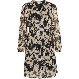 VILA - Maat 38 - VIRINA KIT L/S SHORT WRAP KNEE DRESS/SU Dames Jurk