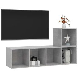 vidaXL 2-delige Tv-meubelset bewerkt hout betongrijs
