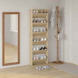 vidaXL Wandschoenenkasten 2 st 60x18x90 cm spaanplaat sonoma eiken