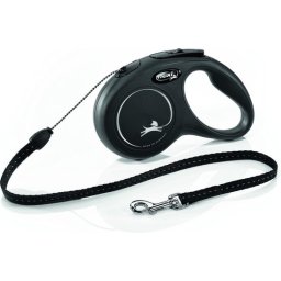 Flexi New Classic Koord - Hondenriem - Zwart - S - 5 meter -