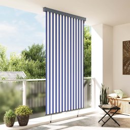 vidaXL Rolgordijn voor buiten 140x250 cm blauw en wit