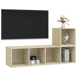 vidaXL 2-delige Tv-meubelset bewerkt hout sonoma eikenkleurig