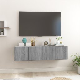 vidaXL Tv-meubelset 2 pcs Grijs Bewerkt hout
