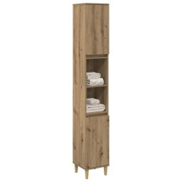 vidaXL Badkamerkast 30x30x190 cm bewerkt hout artisanaal eikenkleurig