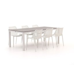 + 15% kassakorting | Forza Ripi/Fidenza 220cm dining tuinset 7-delig stapelbaar - Laagste prijsgarantie!
