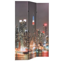 vidaXL Kamerscherm inklapbaar New York bij nacht 120x170 cm