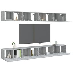 vidaXL Tv-meubelen 8 st 60x30x30 cm bewerkt hout grijs sonoma eiken