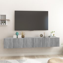 vidaXL Tv-meubelset 3 pcs Grijs Bewerkt hout
