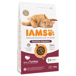 2x3kg Sensitive Digestion Adult & Senior Kalkoen IAMS for Vitality Kattenvoer