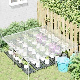 vidaXL Doorzichtig afdekzeil met ogen 2x2 m polyethyleen