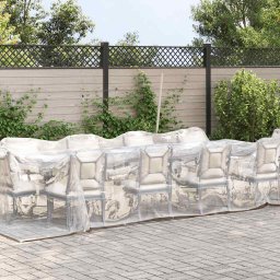 vidaXL Doorzichtig zeildoek met zeilringen 3x8 m polyethyleen
