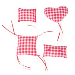 TIAKI Vichy Kattenkruid-kussen - 4-delige set