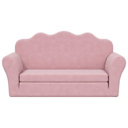 vidaXL Kinderslaapbank 2-zits zacht pluche roze
