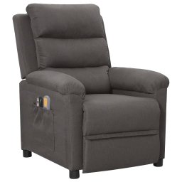 vidaXL Massagestoel elektrisch stof donkergrijs