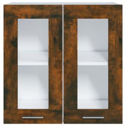 vidaXL Bovenkast Lyon 60x31x60 cm glas en bewerkt hout gerookt eiken