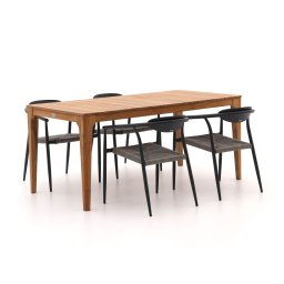 + 15% kassakorting | Manifesto Cavone/Bruca 170cm dining tuinset 5-delig stapelbaar - Laagste prijsgarantie!
