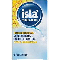 Isla Medic Acute Citrus Honing Keelpastilles - bij verkoudheids- en keelklachten